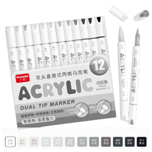 ACRYLIC 12- סדרת הגוונים האפורים-לבנים