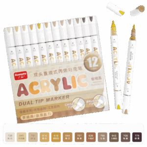 ACRYLIC 12 -  סדרת הגוונים הבהירים- חומים (גווני אדמה טבעיים)